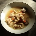 Chicken Noodle Soup in White Bowl